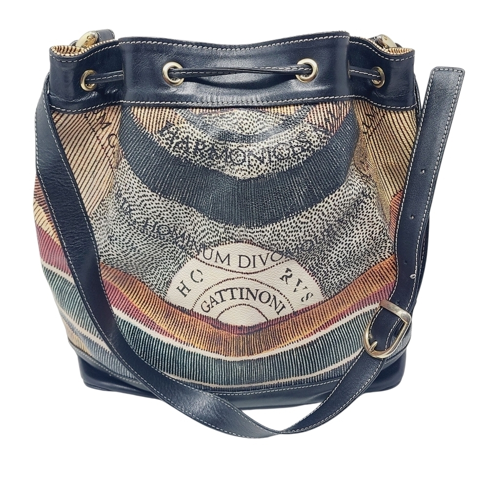 Gattinoni | Women's Multicolor Leather Crossbody Bucket Bag (One Size) - Picture 15 of 15
